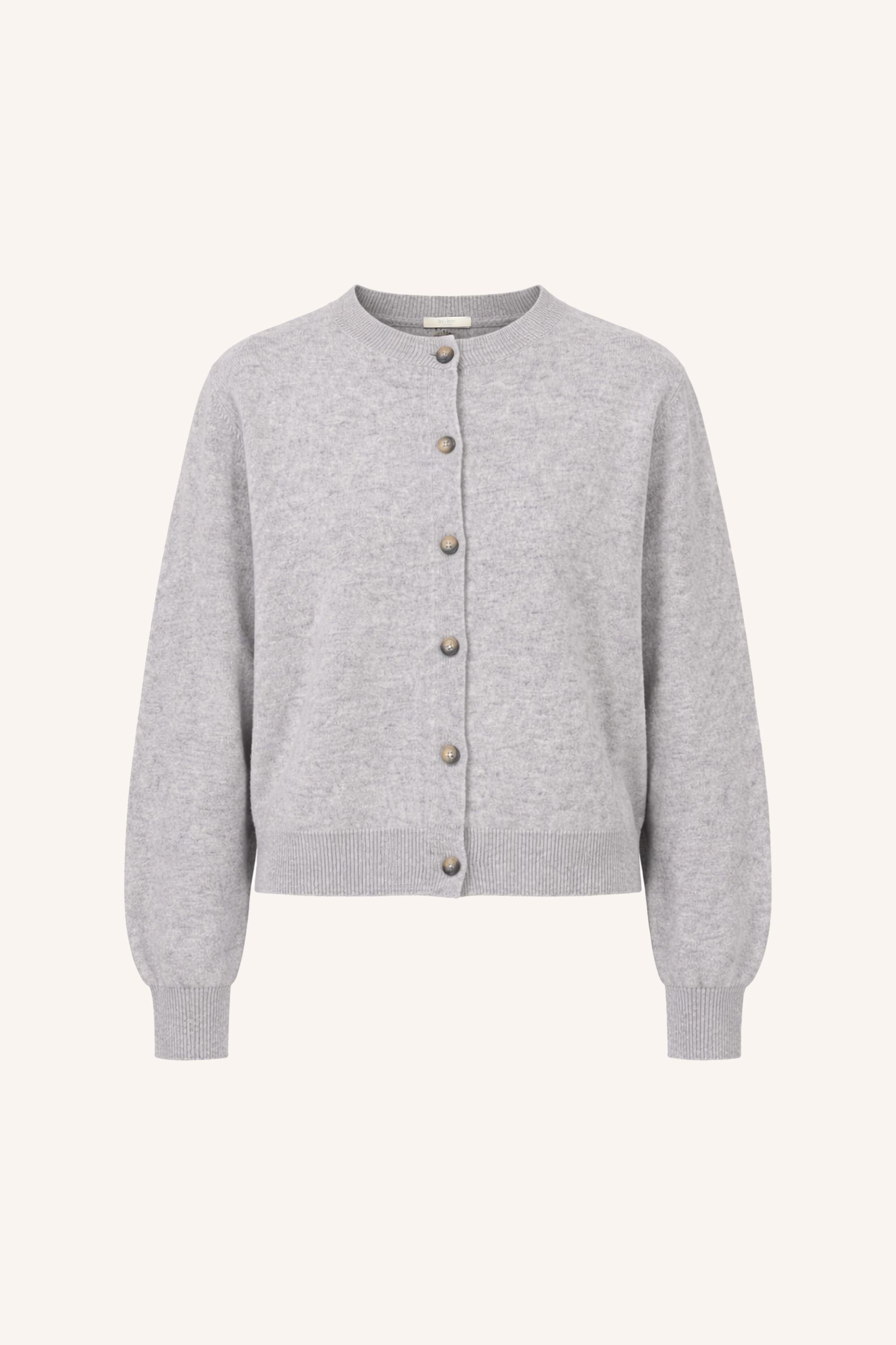 By-Bar Cleo Merino Cardigan Grey Melee Damen Strickjacke grau